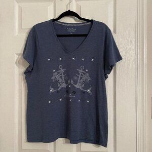 🤑🤑 ANY 3 FOR $10 ITEM - Mermaid Nautica vneck tshirt - heathered blue color